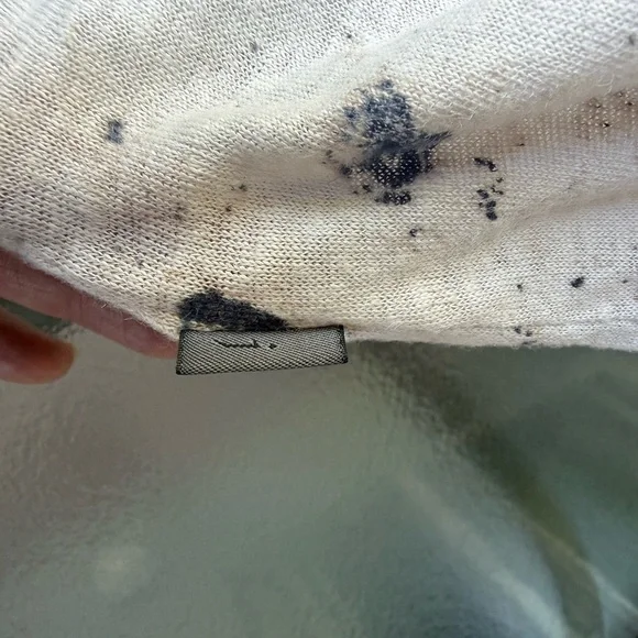 John Varvatos - linen Light Beige Speckled Short Sleeve Tee - Picture 4 of 8